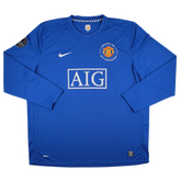 Manchester United 08/09 Longsleeve Away Jersey Blue